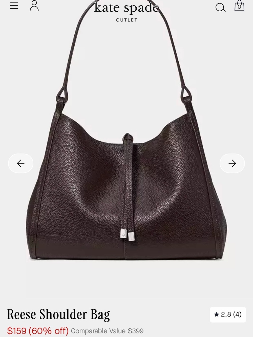 kate spade Reese Shoulder Bag in dark brown